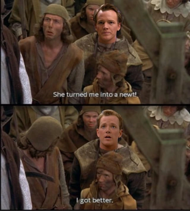 She turned me into a newt.